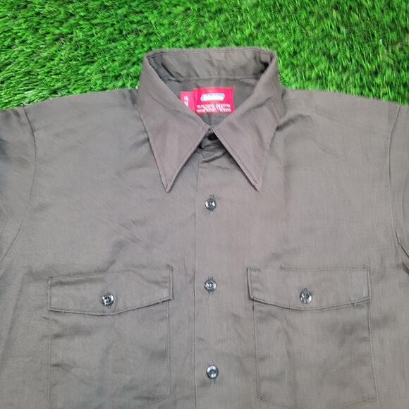 VTG 90s Dickies USA Made Work Shirt Boxy Fit Mens L (Slim Fit) Tagged M - Picture 2 of 4